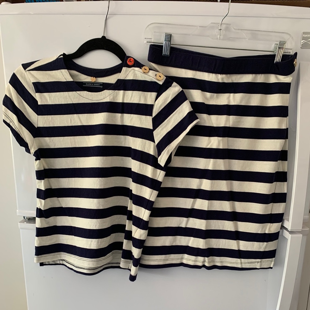 MDS Nautical Striped Skirt and Top